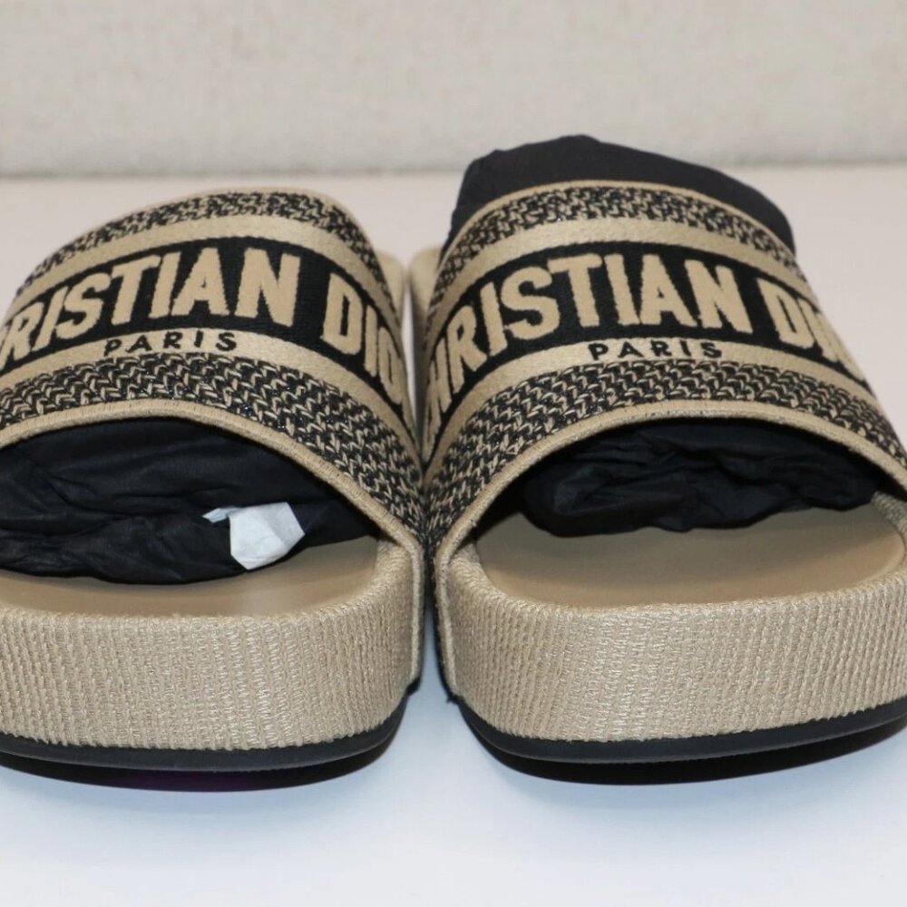 Christian Dior D-Way Wedge Slides Platform Obliqu… - image 4